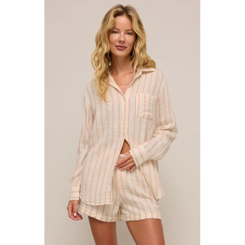 Saturday Stripe Gauze Shirt