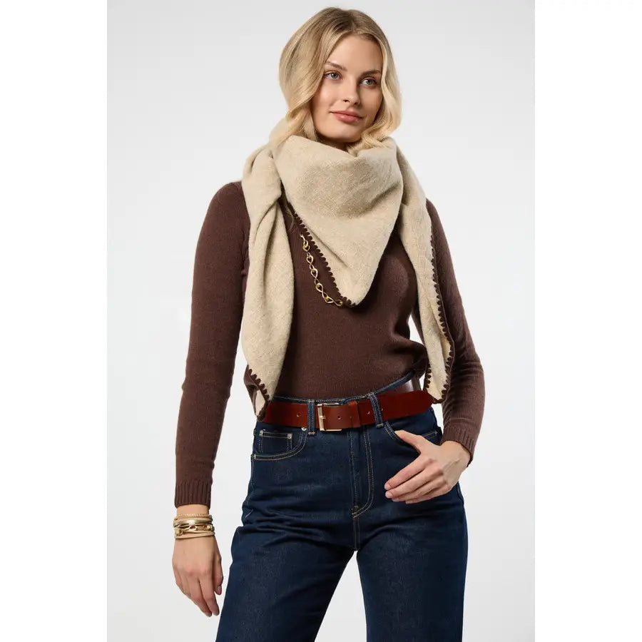 Knitted Triangle Shawl Wrap