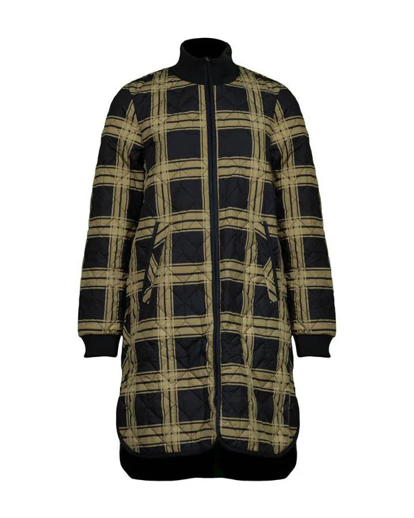 Long Quilt Coat - Checkered