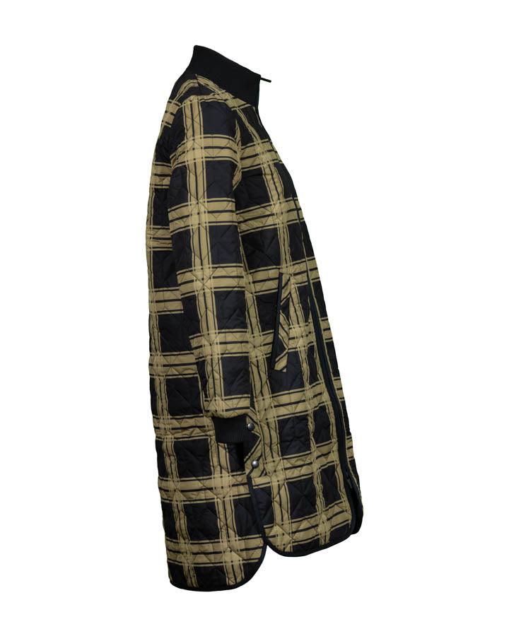 Long Quilt Coat - Checkered