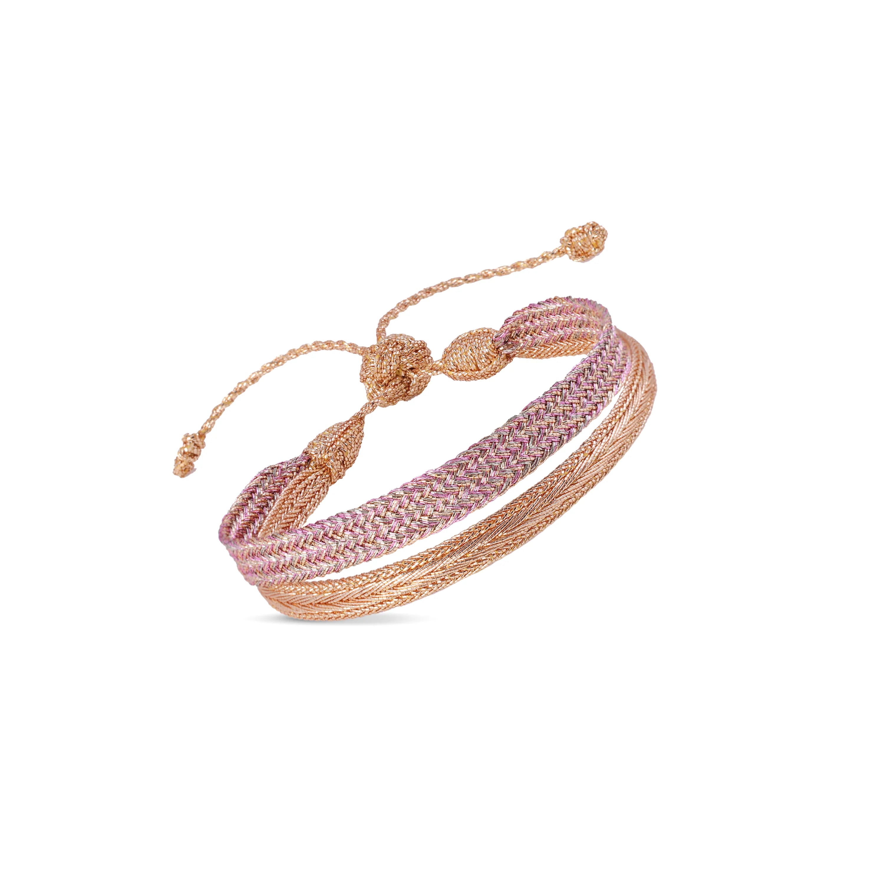 ANIA PEACH PINK + MINI ARROW PEACH DUO BRACELET