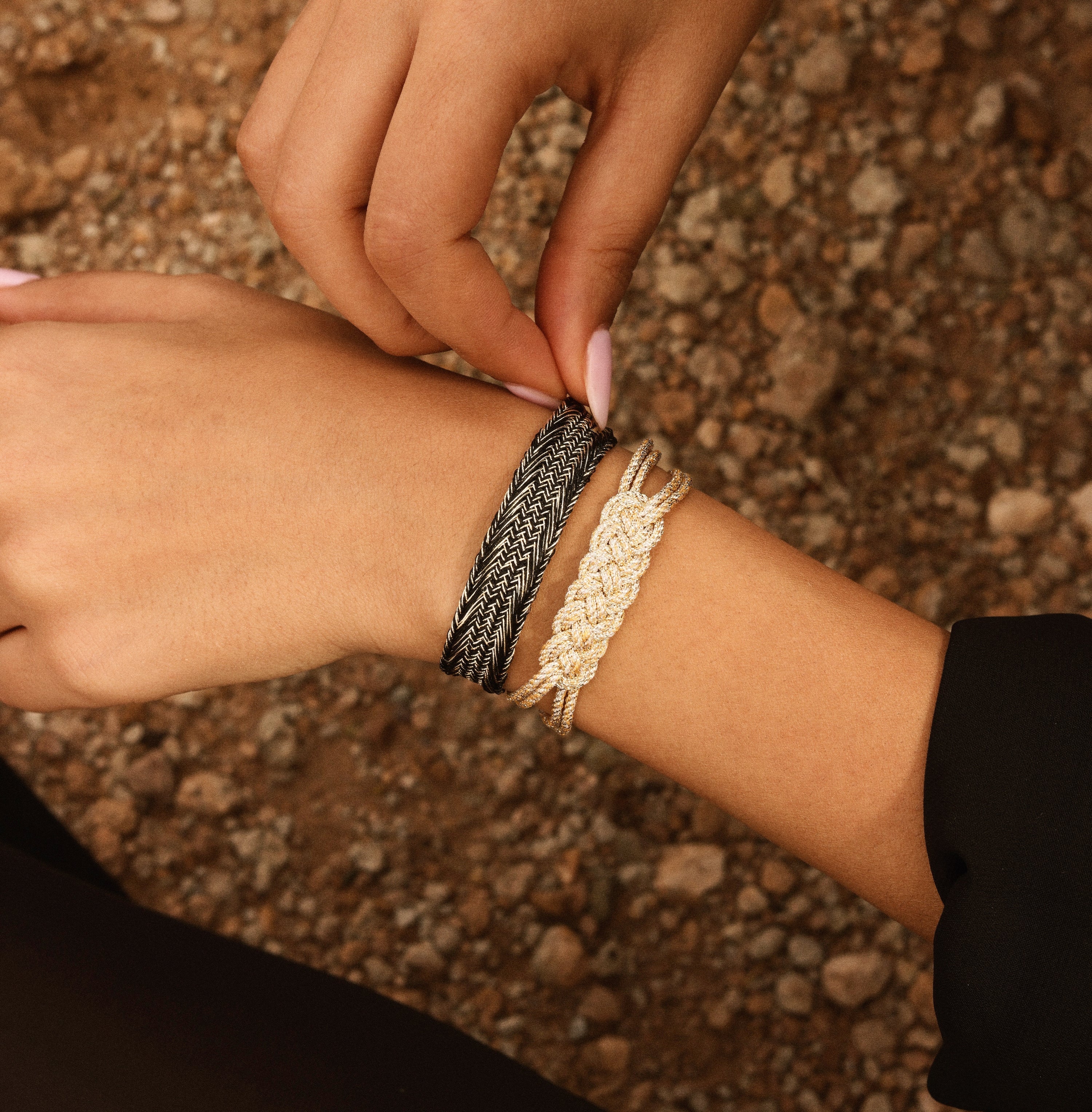 NERRY N°1 BRACELET GOLD & SILVER EBONY