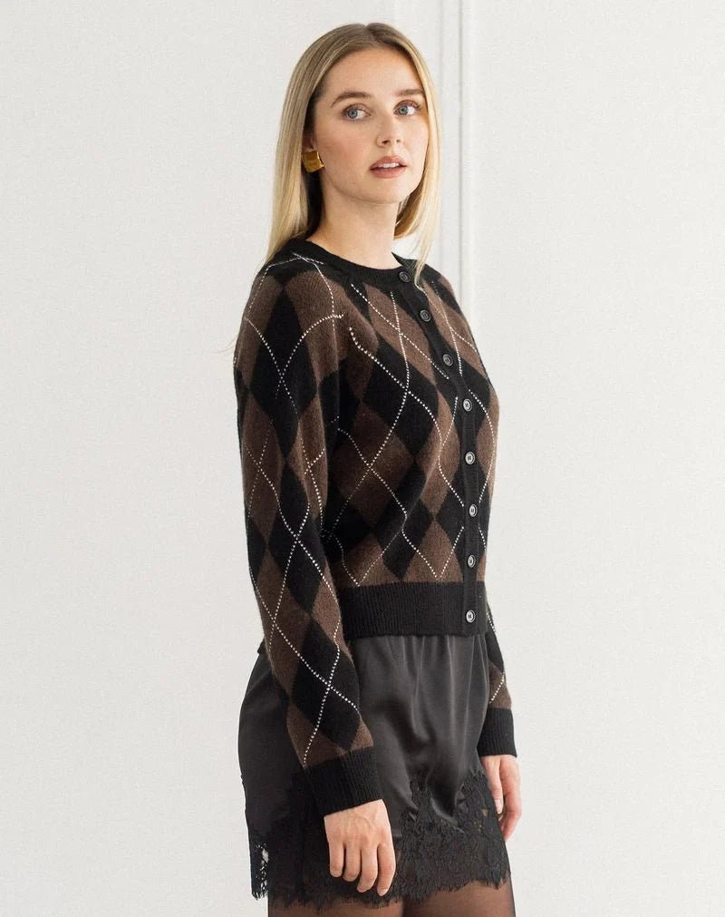 Little Sister Argyle Cardigan