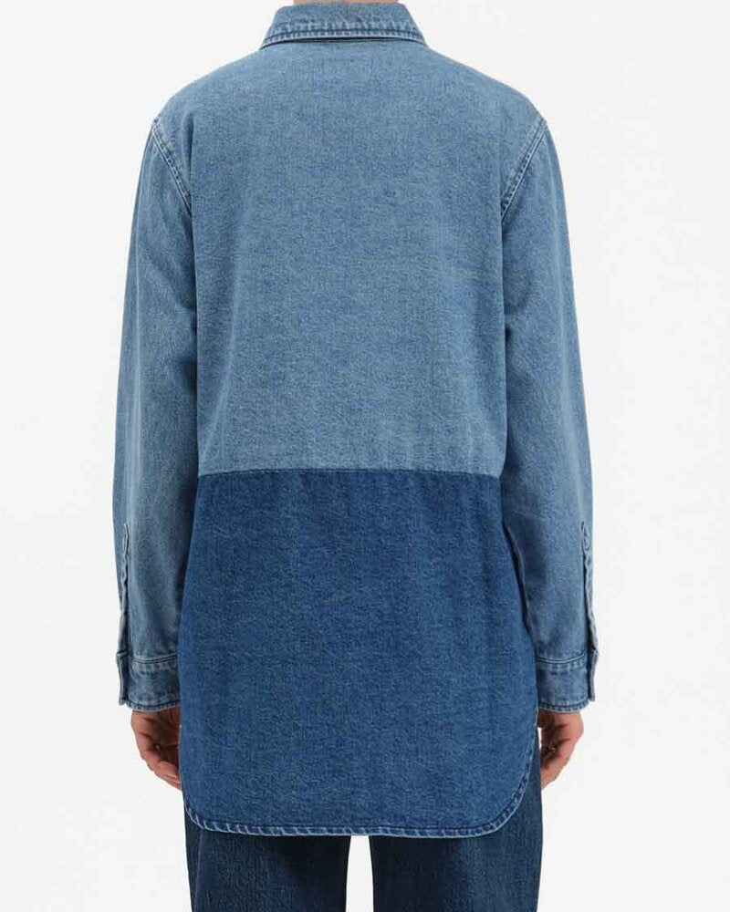 Double Time Long Sleeve Two Tone Shirt