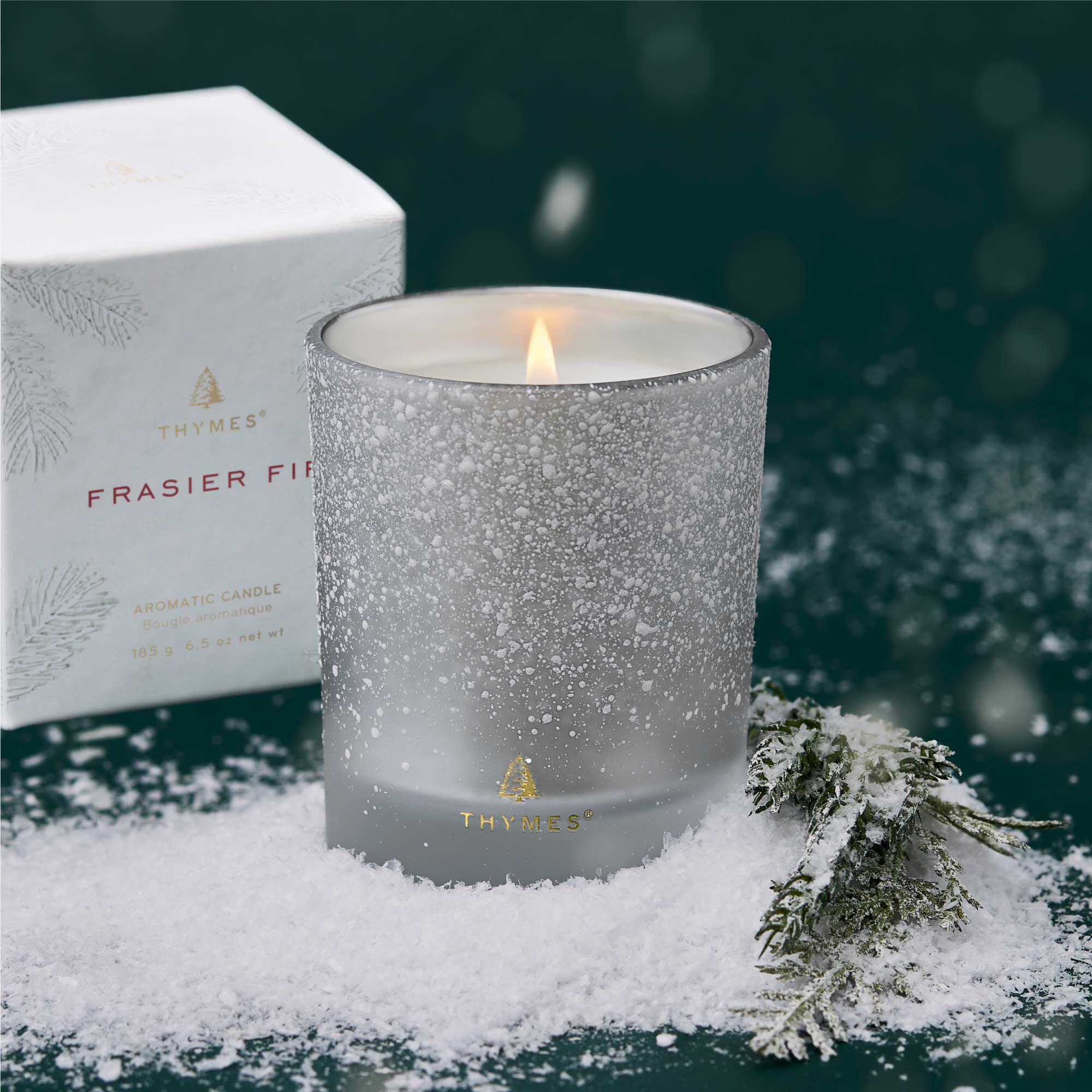 Frasier Fir Flocked 6.5 ox Poured Candle