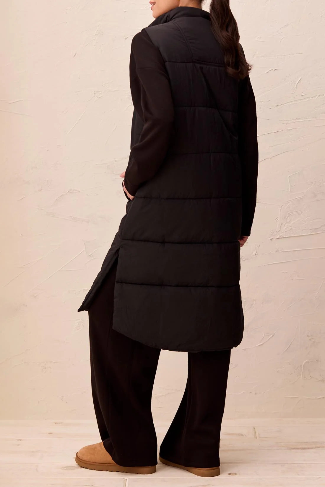Long Zip Front Quilted Vest