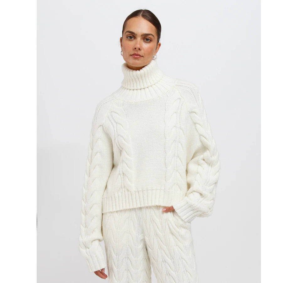 Adele Cable Knit Turtleneck