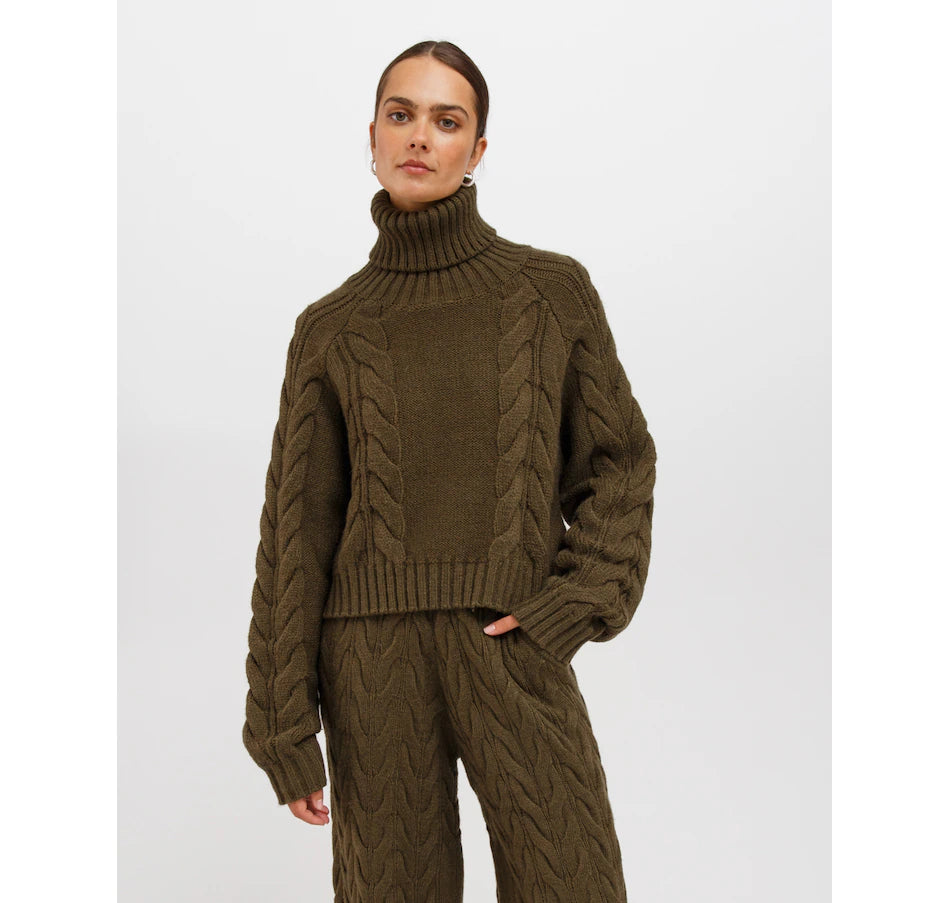 Adele Cable Knit Turtleneck