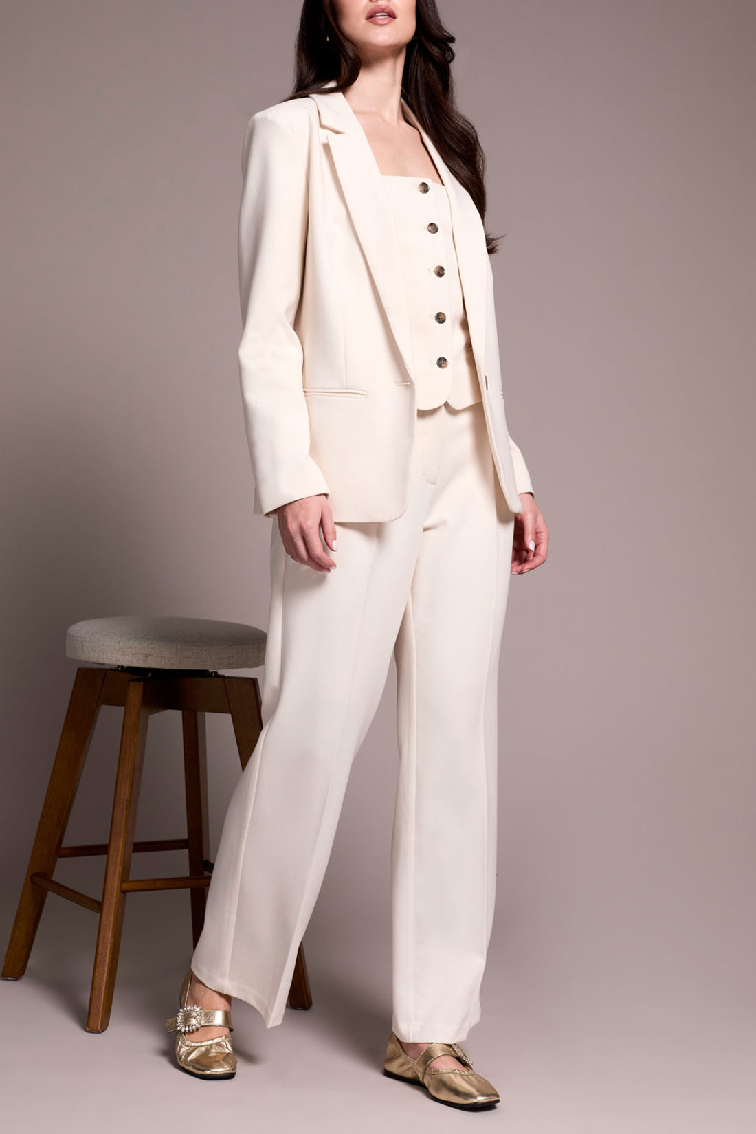 Luxury Twill Long Sleeve Blazer