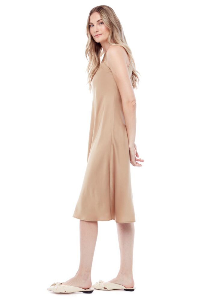 Belize Satin Sleeveless Midi Dress