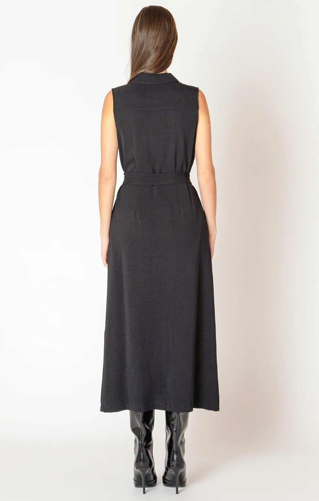 Sleeveless Belted Shirt Dress