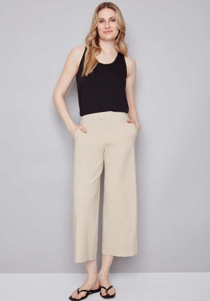 Elizabeth Techno Wide Leg Crop Pant