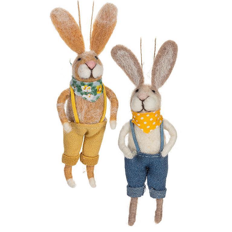 Easter Rabbits in Overalls