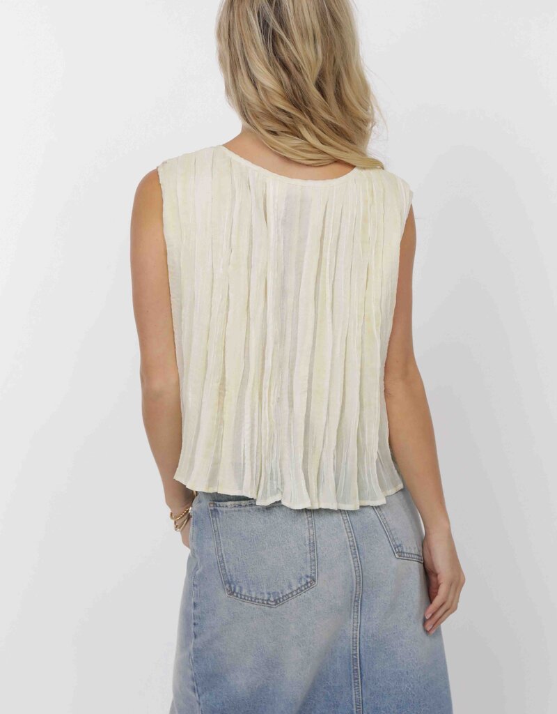 Free Rider Pleated Tie Front Top