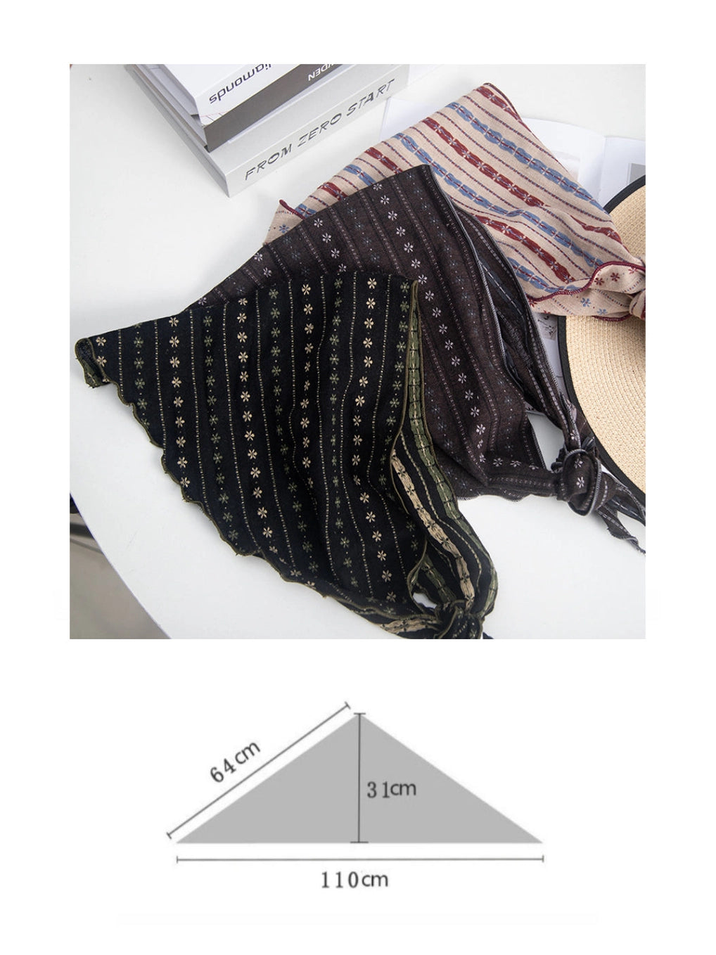 Vintage Embroidered Triangle Scarf
