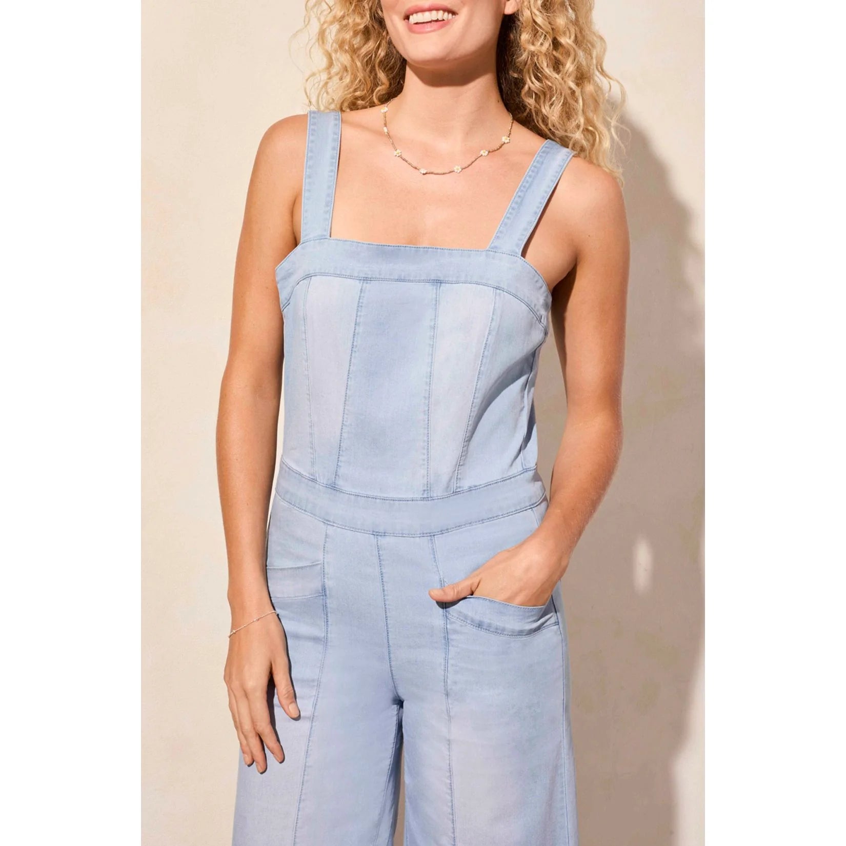 Lightweight Denim Adjustable Jumpsuit