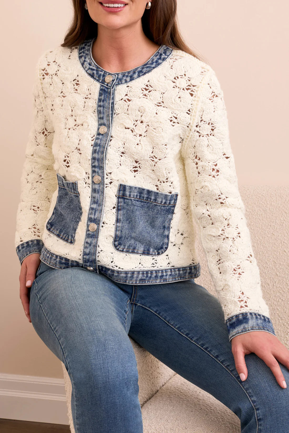 Mixed Media Crochet Jakcet