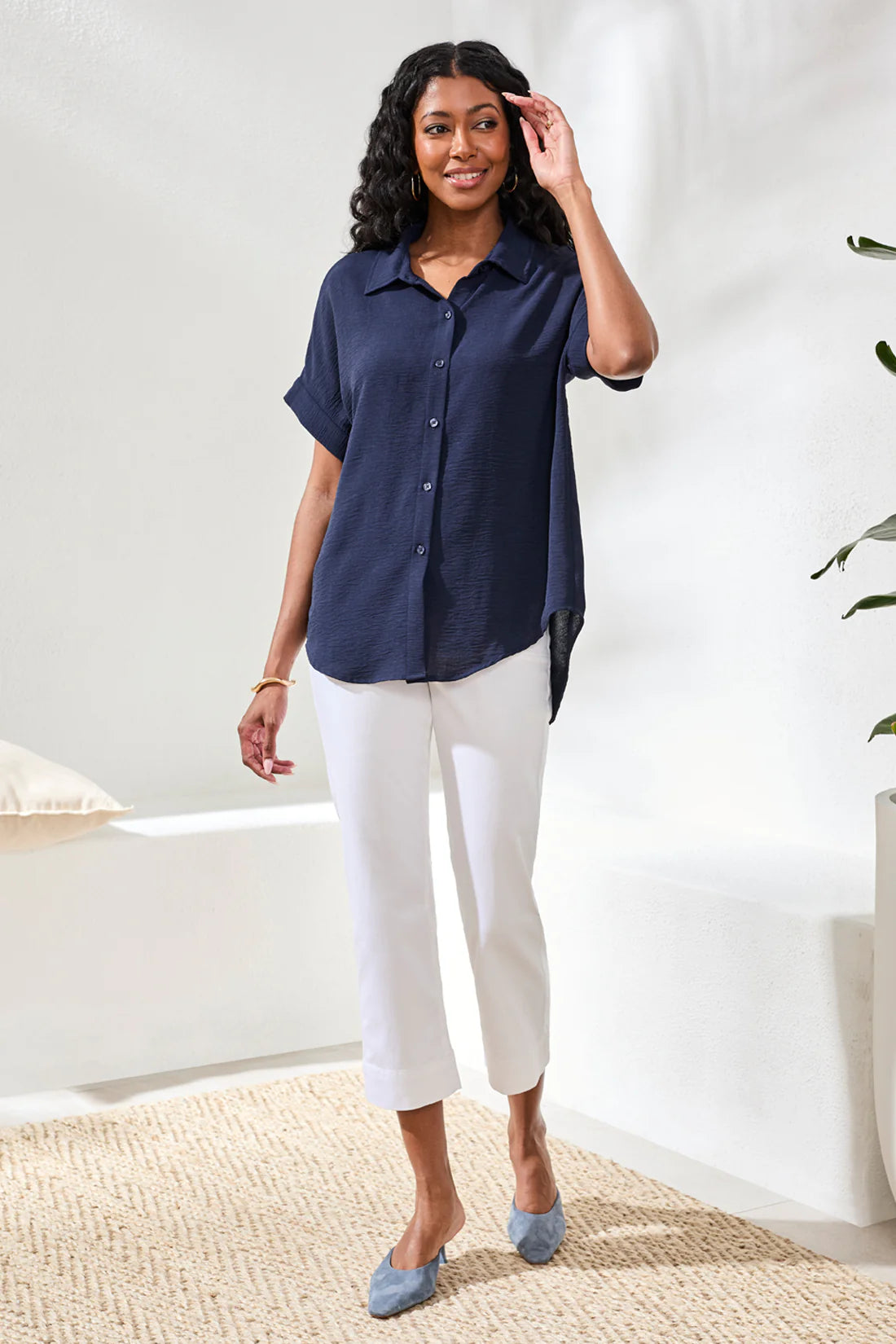 AIRFLOW RELAXED DOLMAN BUTTON SHIRT
