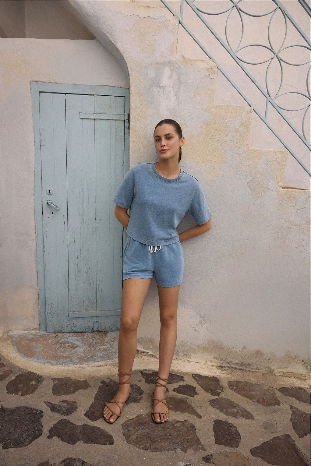 Curran Knit Denim Tee