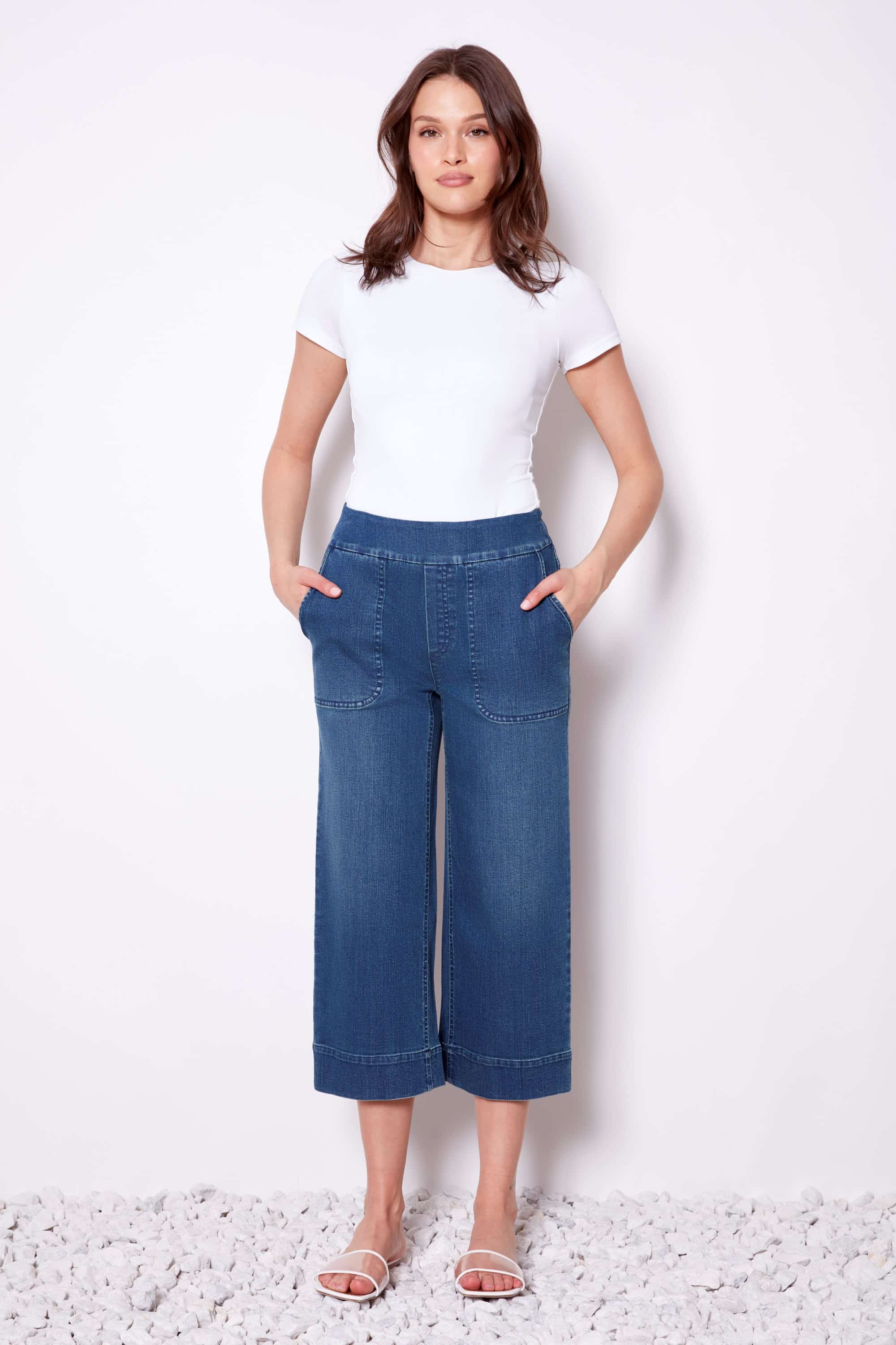 Up!dated Denim Cropped Wide Leg Denim