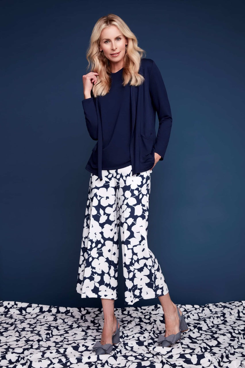 Poppy Amalfi Wide-leg Cropped Pant