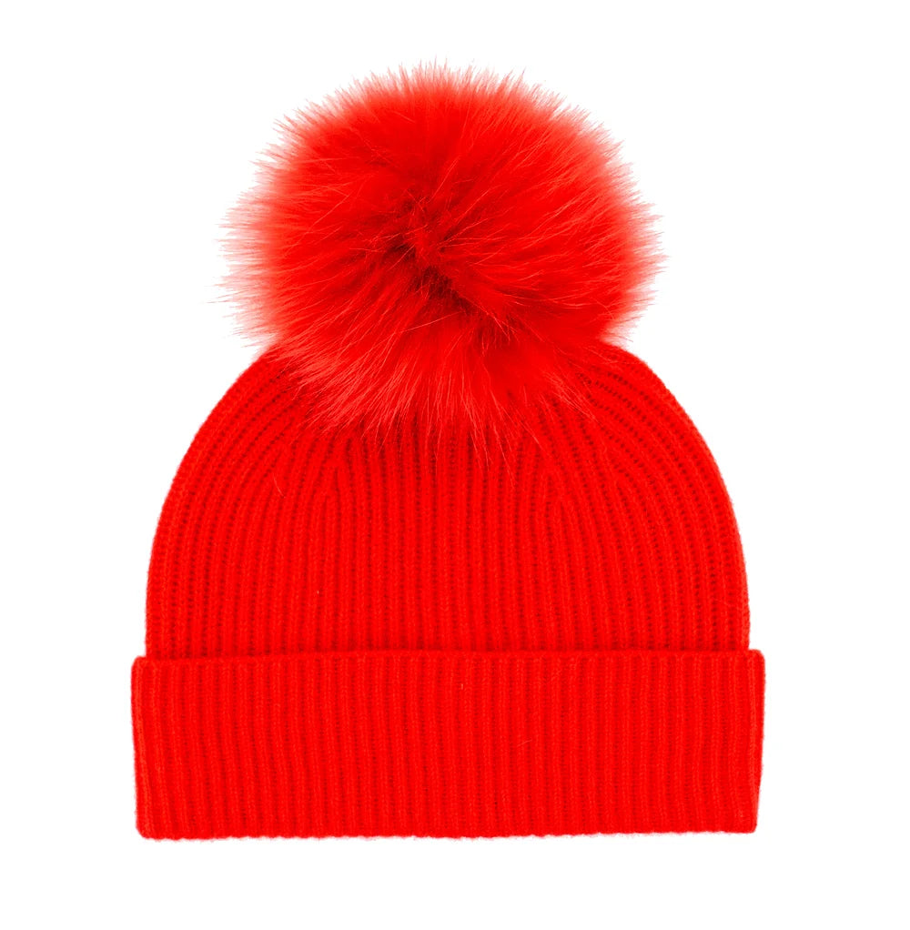 Ribbed Knitted Cashmere Hat