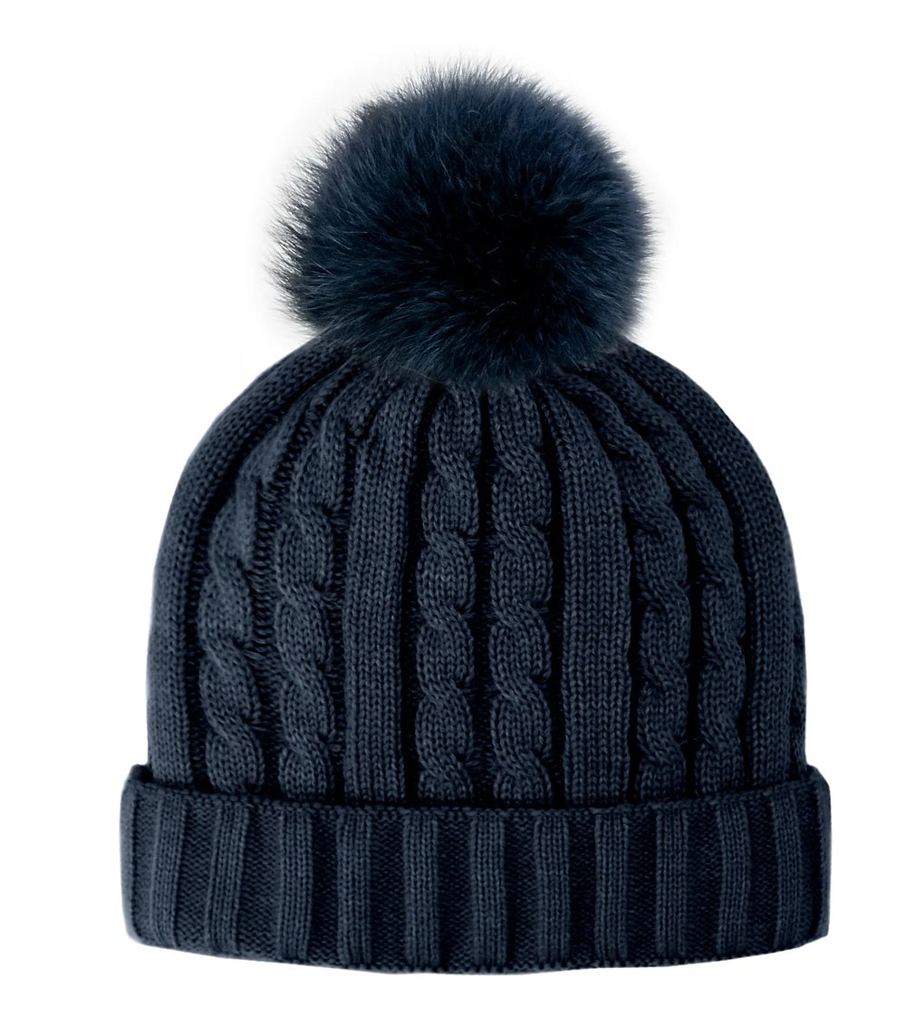 Classic Cable Knit PomPom Beanie