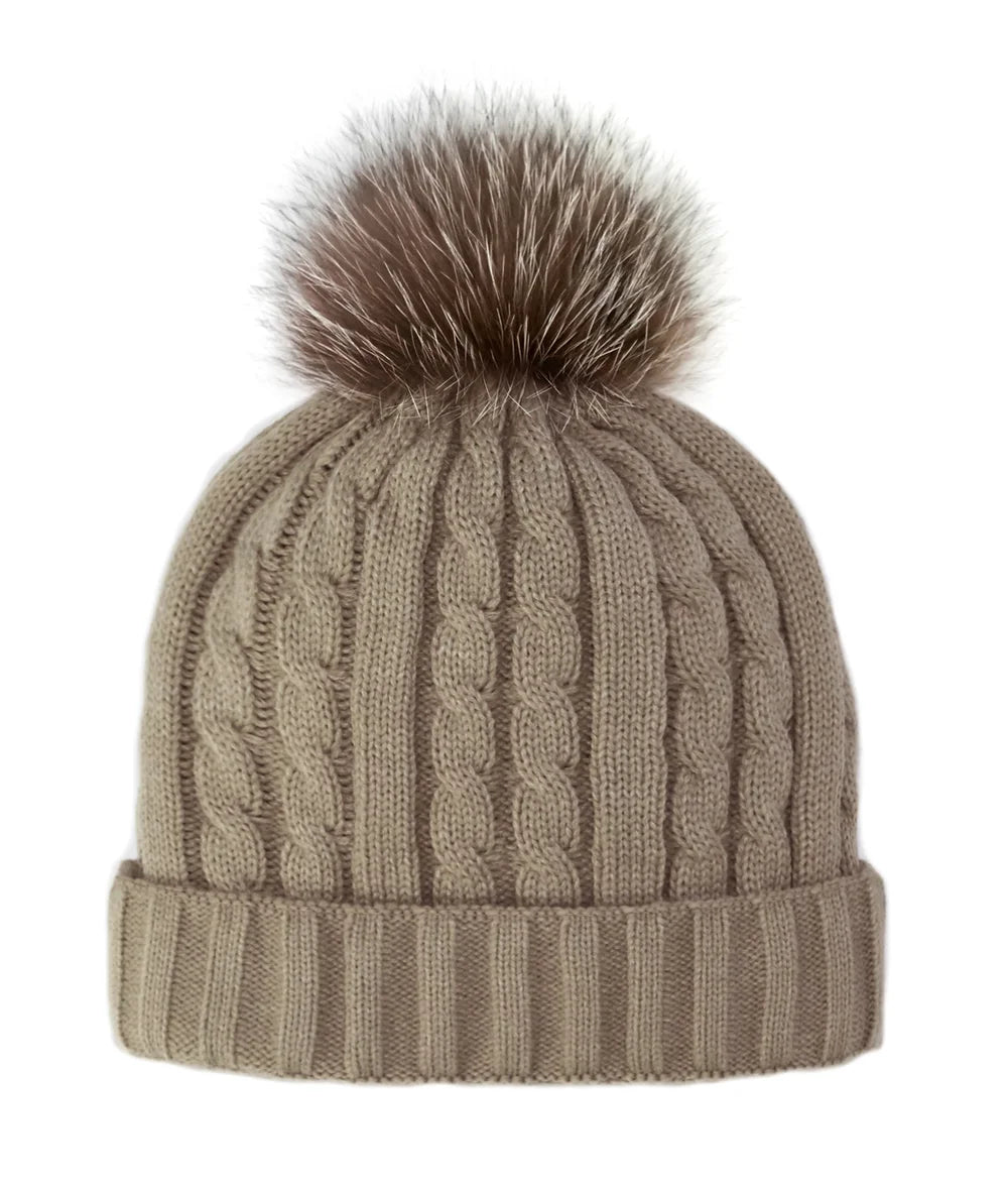 Classic Cable Knit PomPom Beanie