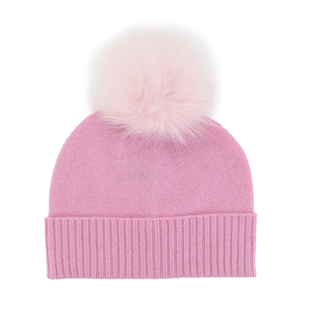 Cashmere Knitted Fox PomPom Hat