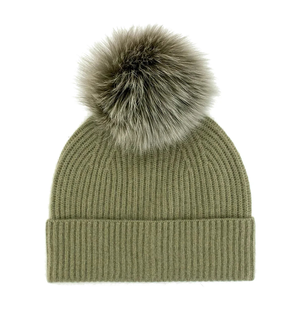 Ribbed Knitted Cashmere Hat