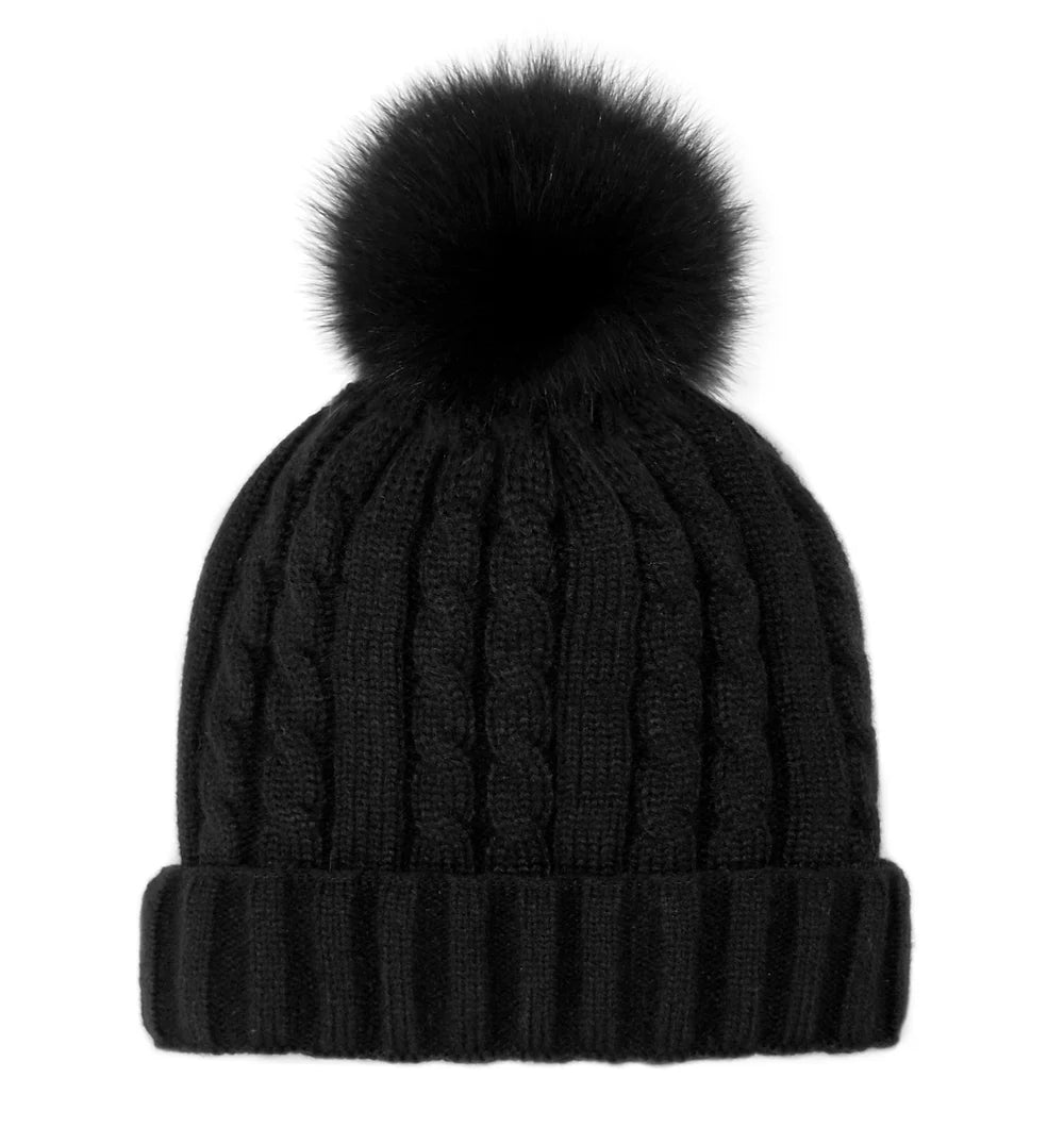 Classic Cable Knit PomPom Beanie