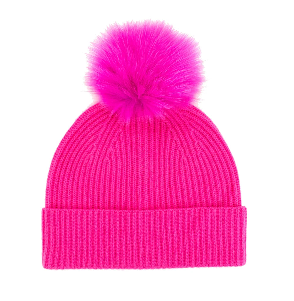 Ribbed Knitted Cashmere Hat