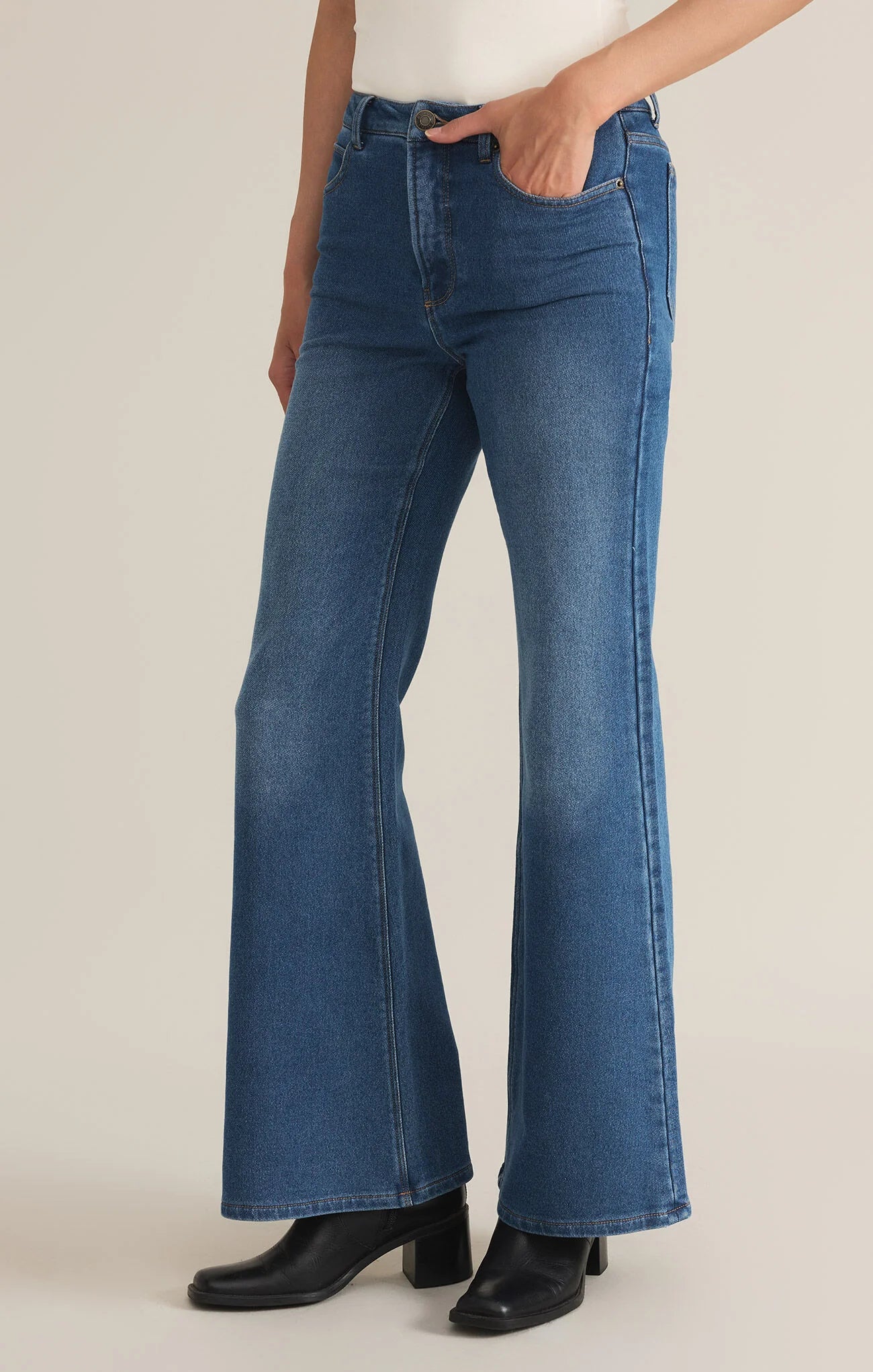 Georgia Relaxed Leg Knit Denim