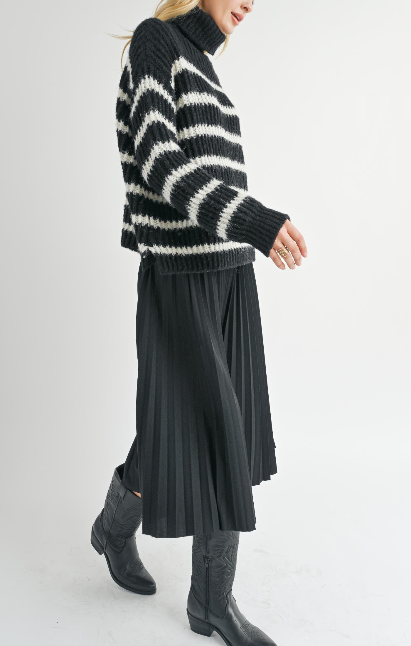 Aki Turtleneck Striped Sweater