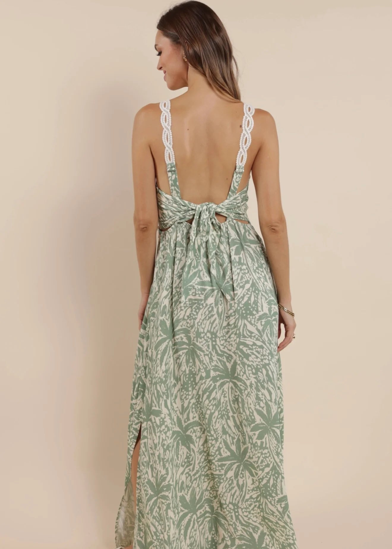Palm Whispers Tie Back Dress