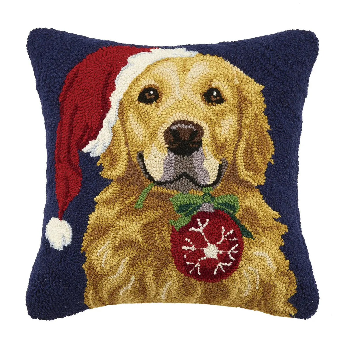 Ornament Retriever Hooked Pillow