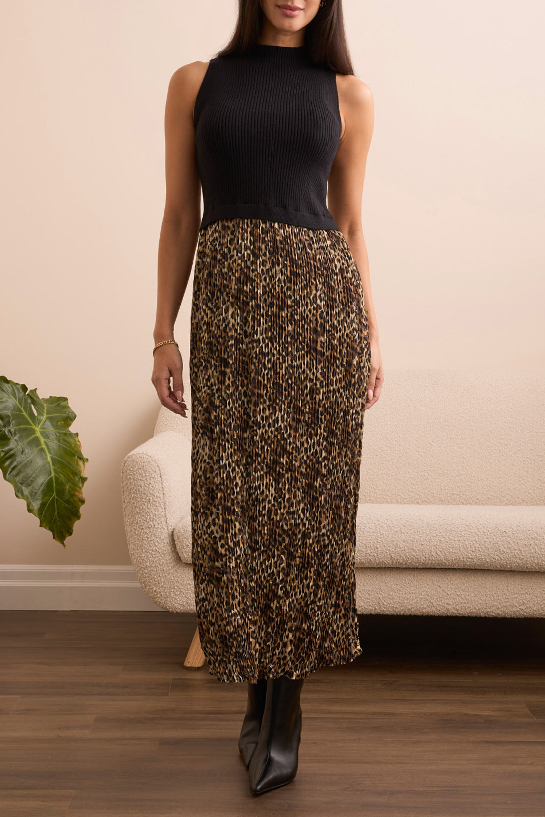 Femme Sleeveless Twofer Maxi Dress