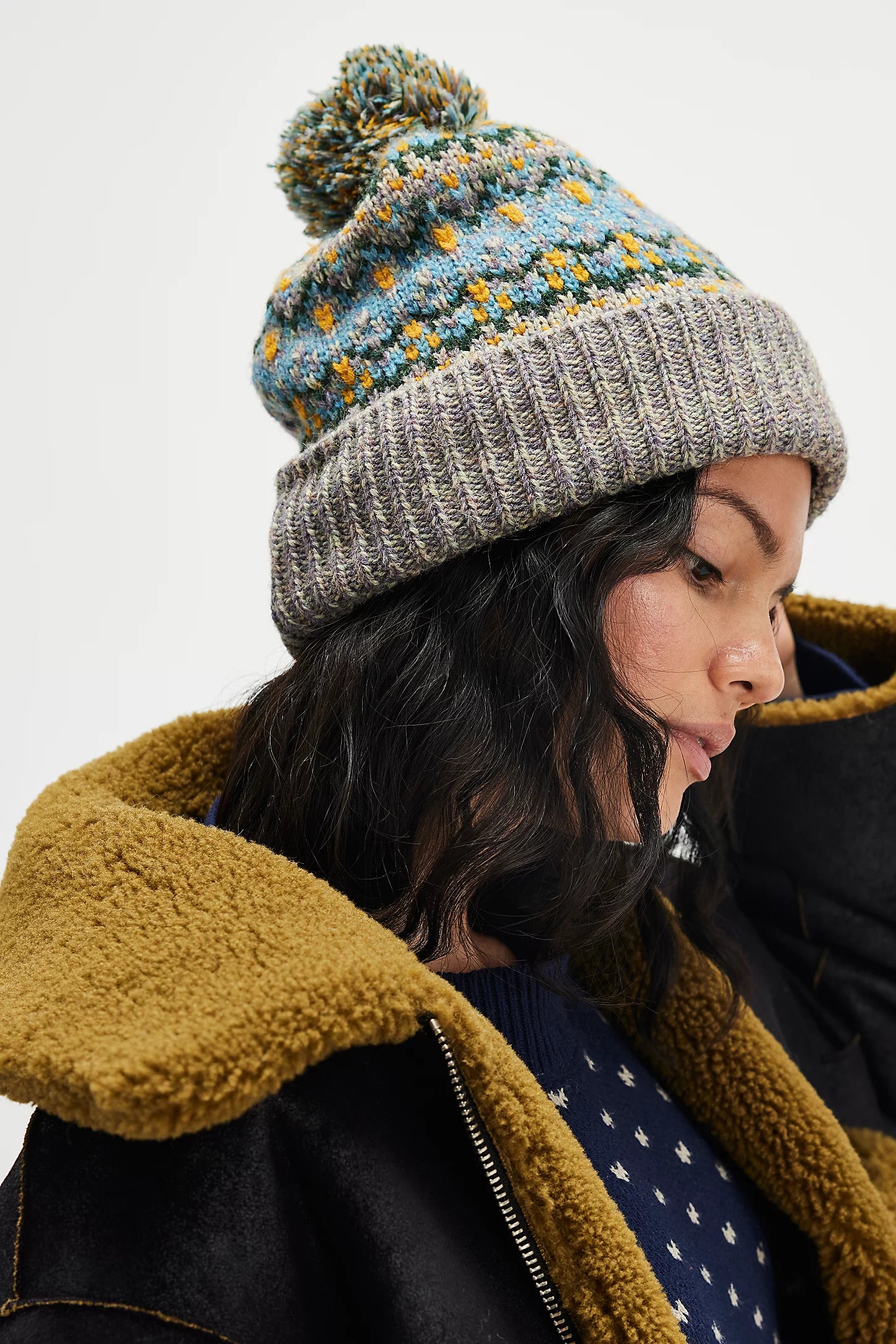 Free People - First Frost Fairisle PomPom Beanie