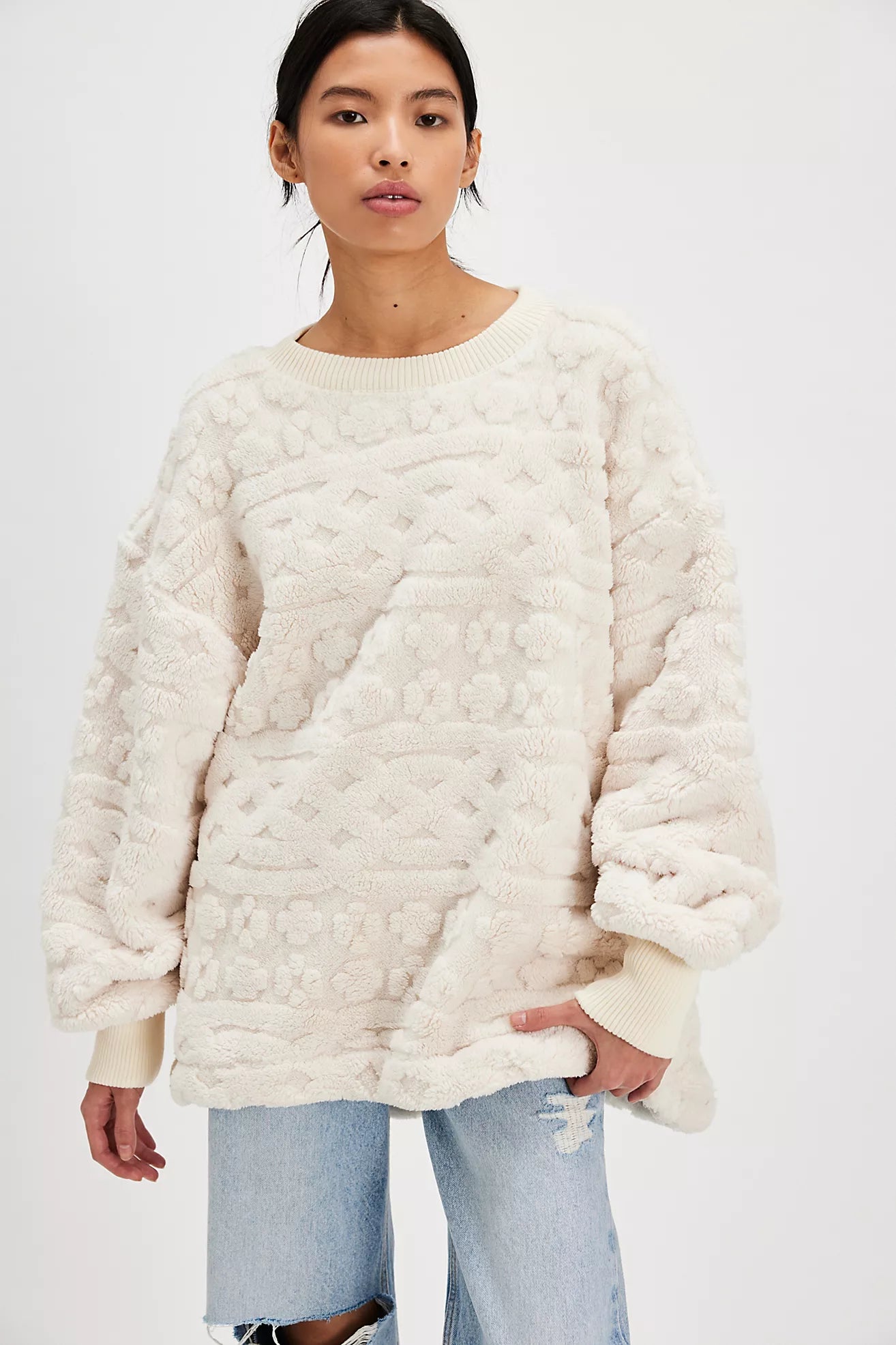 Free People - Cable Knit Sweatshirt