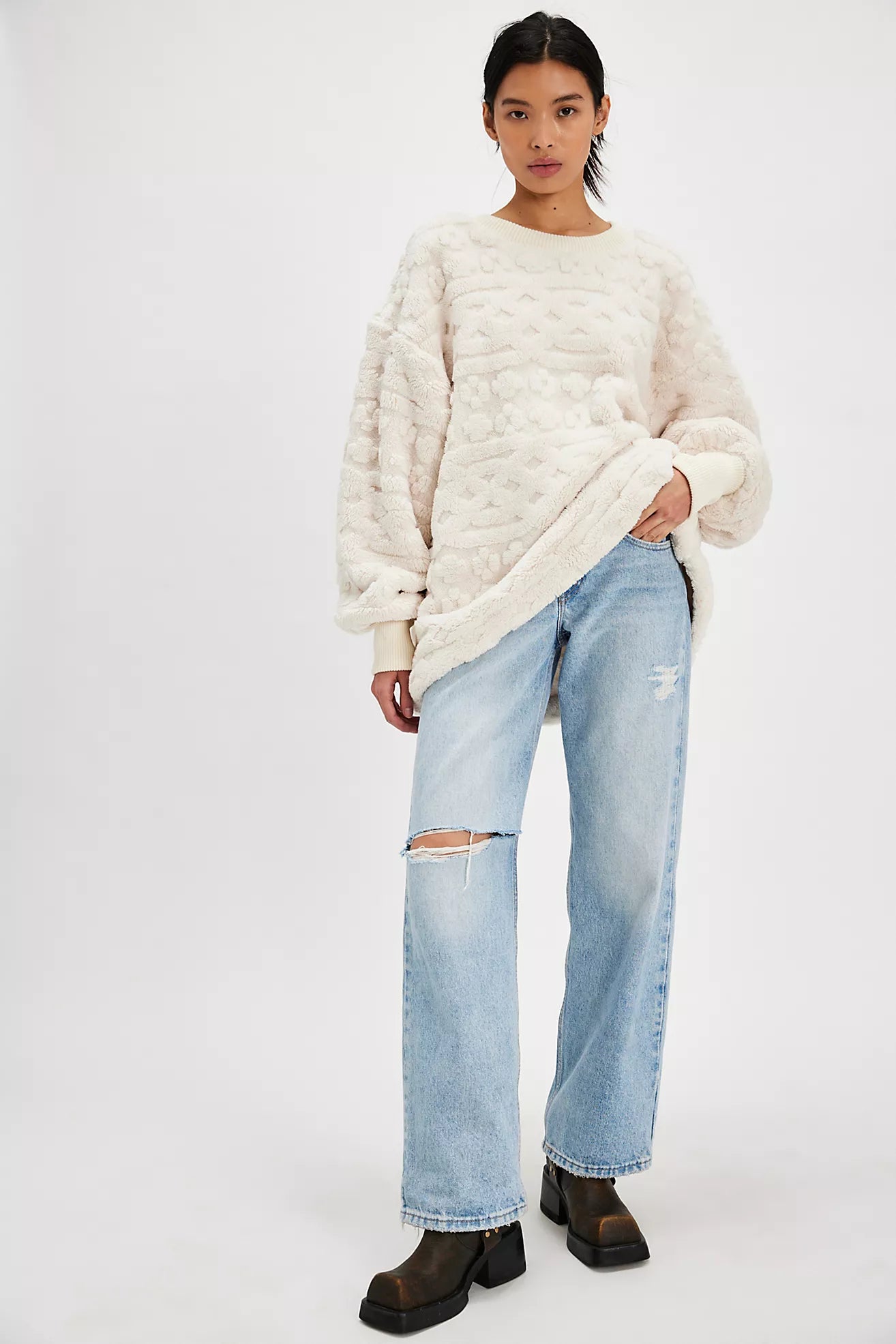 Free People - Cable Knit Sweatshirt