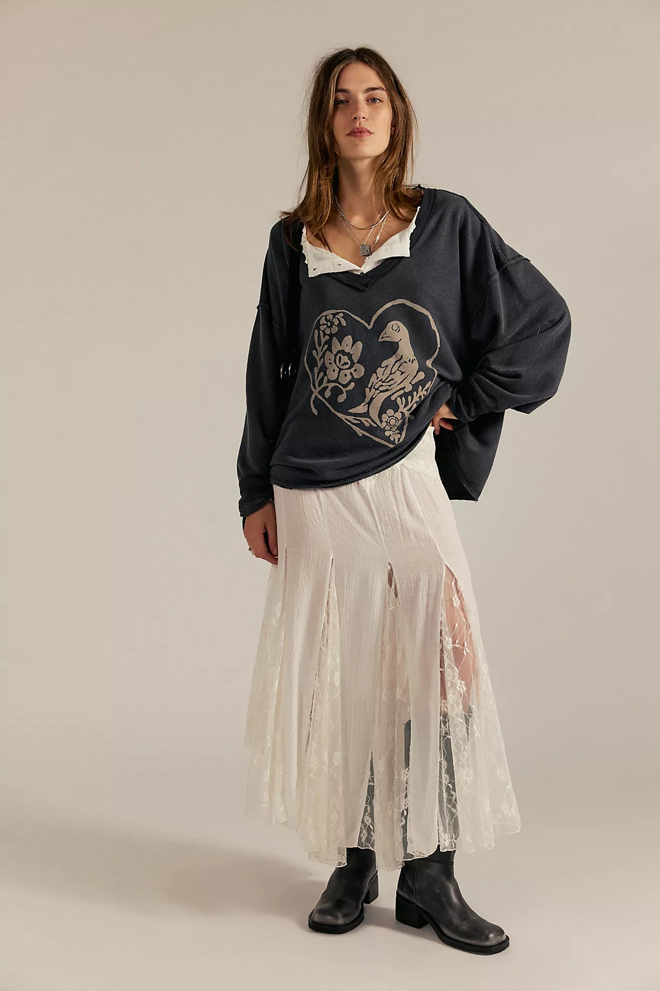 Free People Venice V Neck Graphic