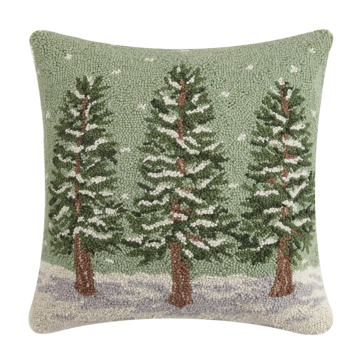 Winter Trees Hooked Pillow