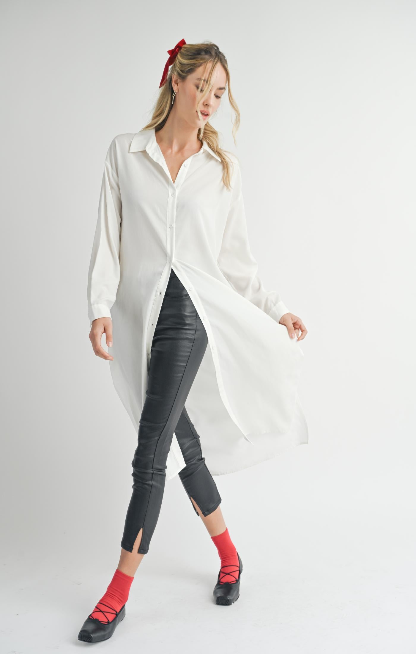 Sadie & Sage Long Button Down Shirt