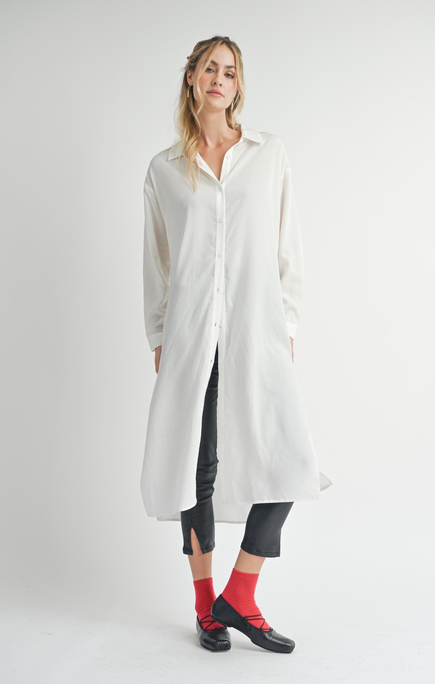 Sadie & Sage Long Button Down Shirt