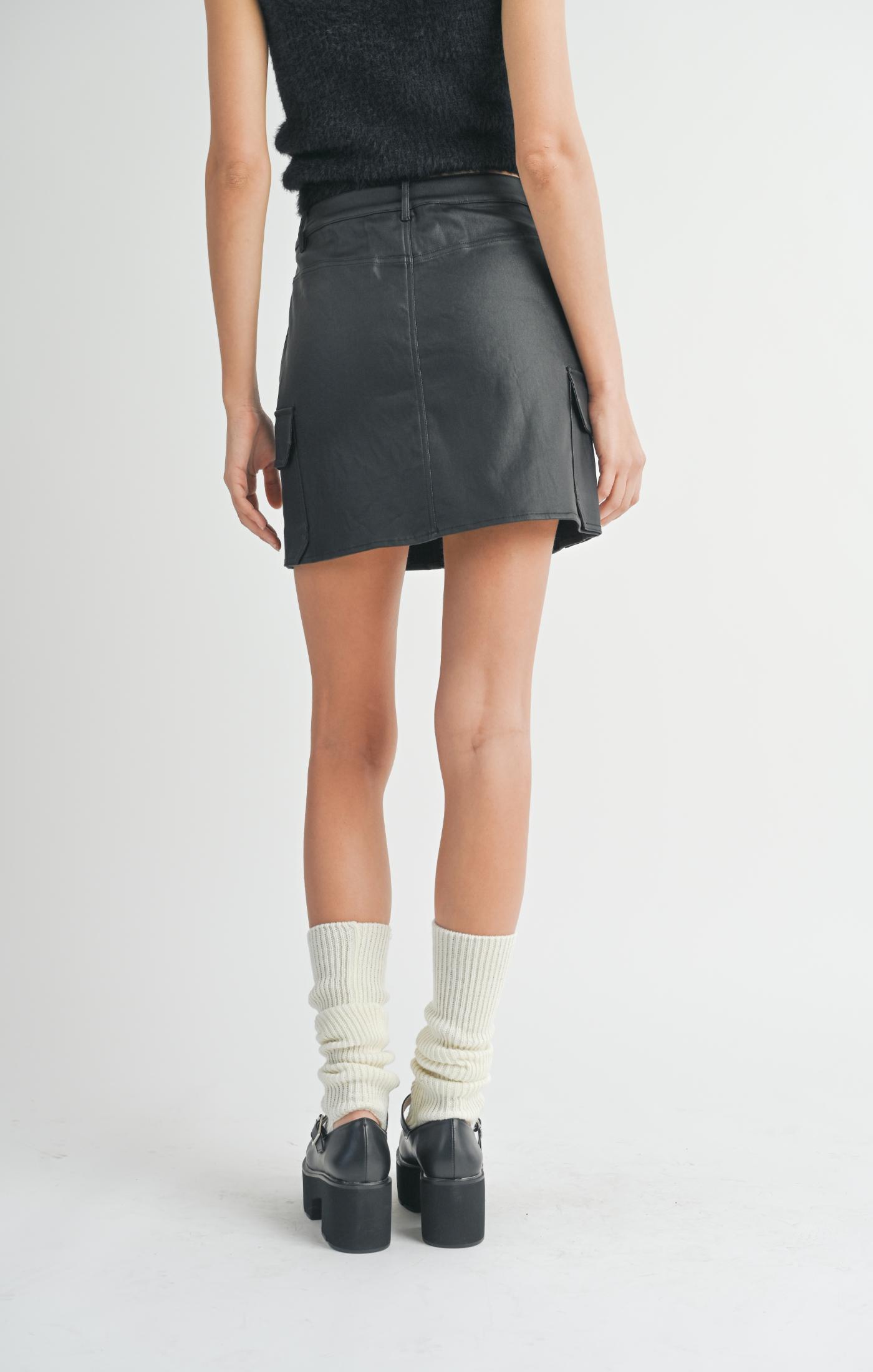 Sadie & Sage Girl On Top Coated Mini Skirt