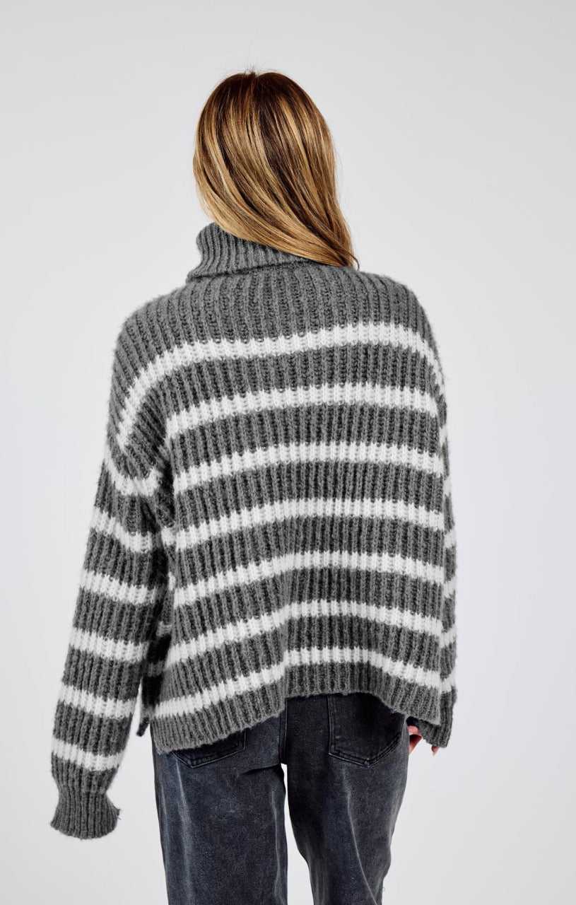 Aki Turtleneck Striped Sweater