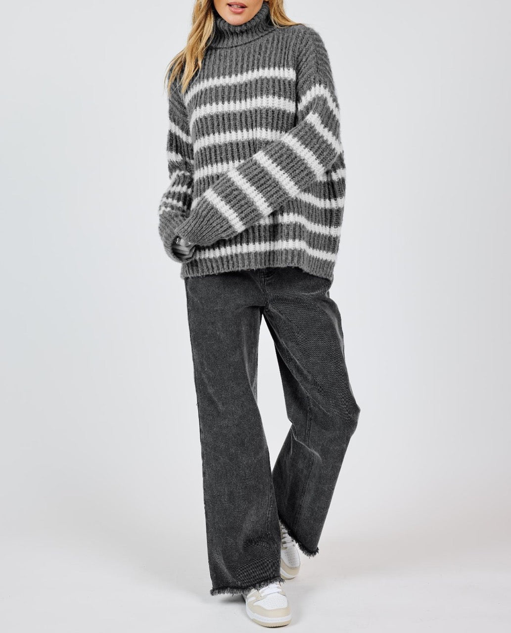 Aki Turtleneck Striped Sweater