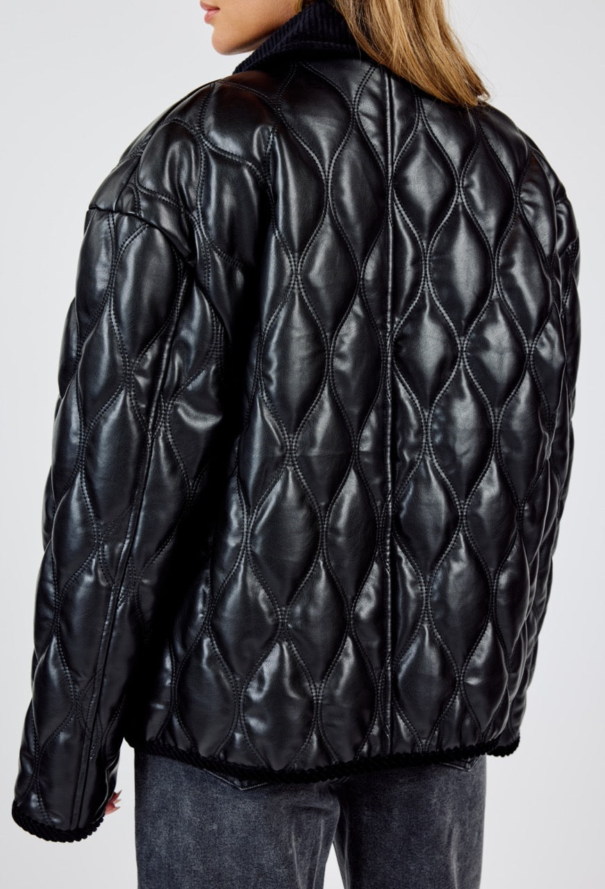 Chase Quilted Contrast Coat