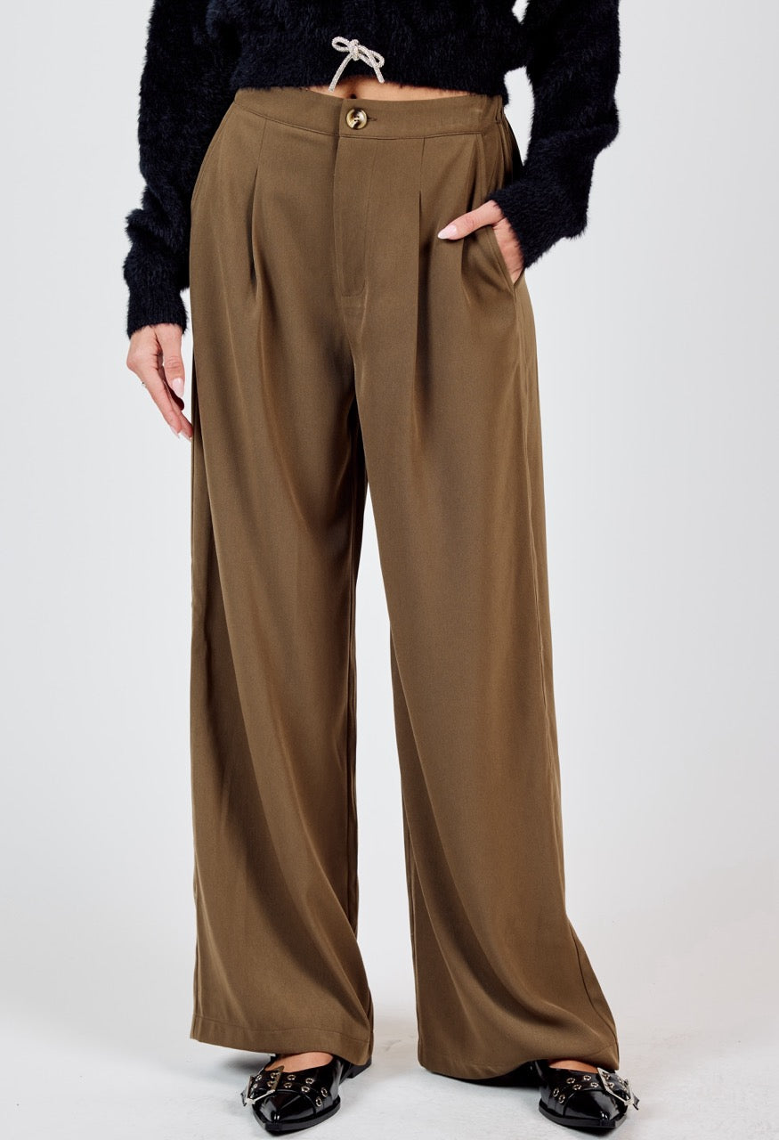 Silent Streets Wide Leg Pleated Pants