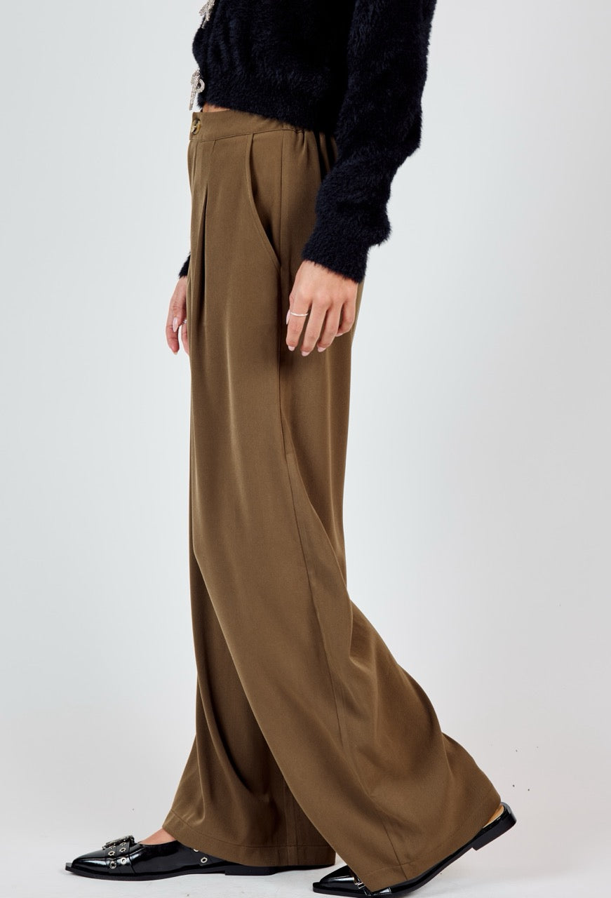 Silent Streets Wide Leg Pleated Pants